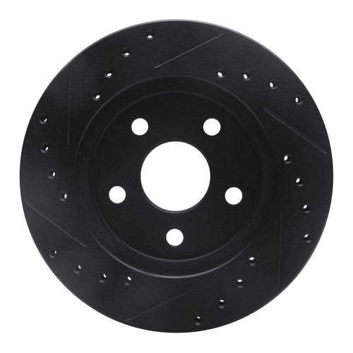 R1 91-92 Dodge Monaco Front Right Drilled & Slotted Black Brake Rotor