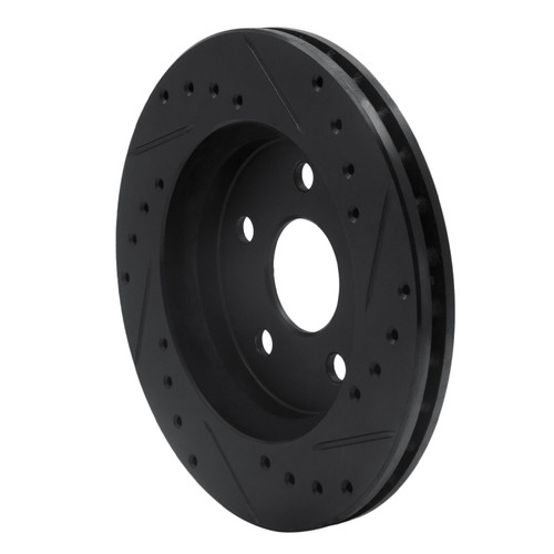 R1 91-92 Dodge Monaco Front Left Drilled & Slotted Black Brake Rotor