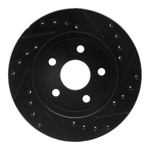 R1 91-92 Dodge Monaco Front Left Drilled & Slotted Black Brake Rotor