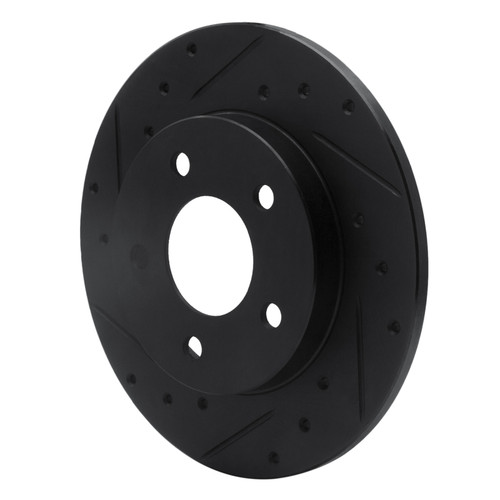 R1 88-92 Dodge Monaco Rear Left Drilled & Slotted Black Brake Rotor