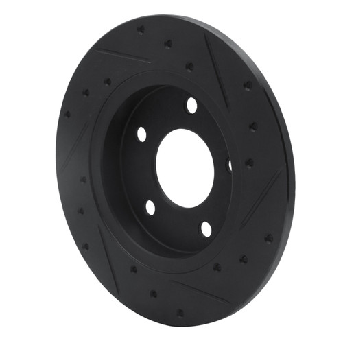 R1 88-92 Dodge Monaco Rear Left Drilled & Slotted Black Brake Rotor