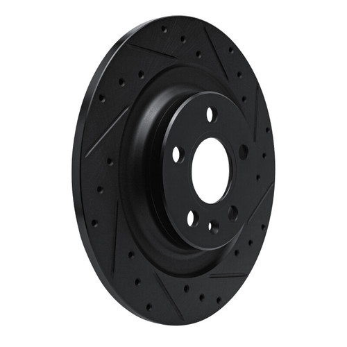 R1 -25 Volvo XC40 Rear Right Drilled & Slotted Black Brake Rotor