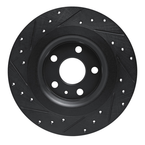R1 -25 Volvo XC40 Rear Right Drilled & Slotted Black Brake Rotor