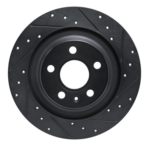 R1 -25 Volvo XC40 Rear Right Drilled & Slotted Black Brake Rotor