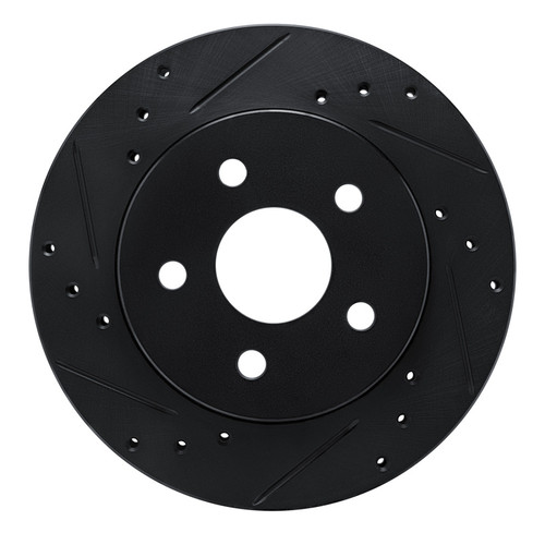 R1 88-90 Dodge Monaco Front Left Drilled & Slotted Black Brake Rotor