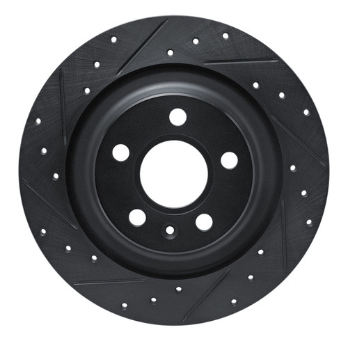 R1 -25 Volvo XC40 Rear Left Drilled & Slotted Black Brake Rotor