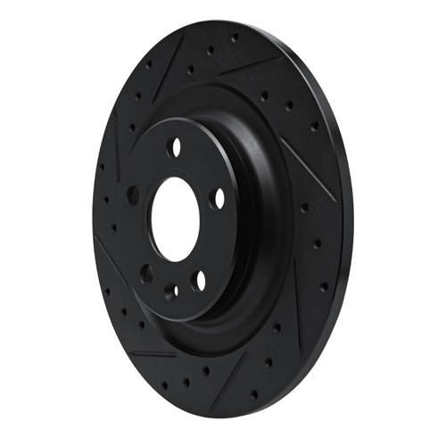 R1 -25 Volvo XC40 Rear Left Drilled & Slotted Black Brake Rotor