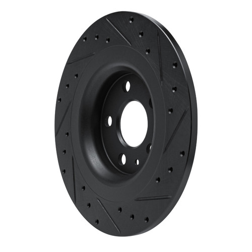 R1 -25 Volvo XC40 Rear Left Drilled & Slotted Black Brake Rotor