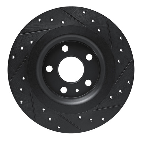 R1 -25 Volvo XC40 Rear Left Drilled & Slotted Black Brake Rotor