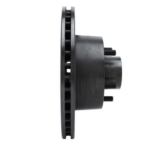 R1 70-72 Dodge Challenger Front Left Drilled & Slotted Black Brake Rotor