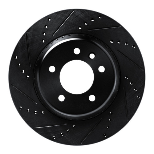 R1 20-25 Land Rover Defender 110 Rear Left Drilled & Slotted Black Brake Rotor
