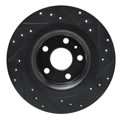 R1 18-25 Volvo S60 Rear Left Drilled & Slotted Black Brake Rotor
