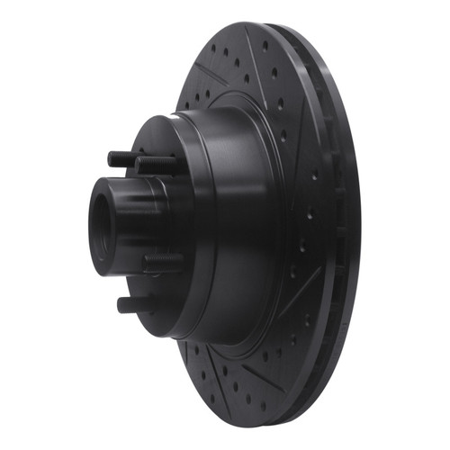 R1 76-81 Chrysler CORDOBA Front Right Drilled & Slotted Black Brake Rotor