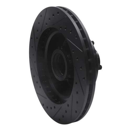 R1 76-81 Chrysler CORDOBA Front Right Drilled & Slotted Black Brake Rotor