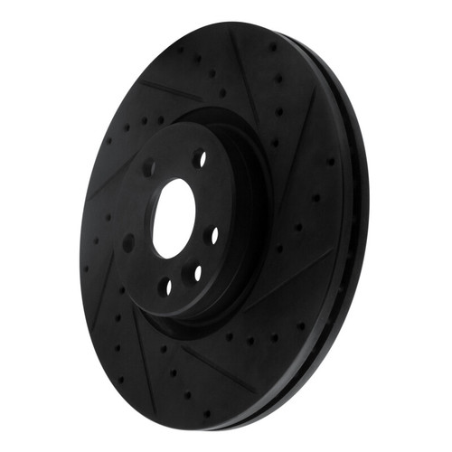 R1 16-17 Volvo XC60 Front Right Drilled & Slotted Black Brake Rotor