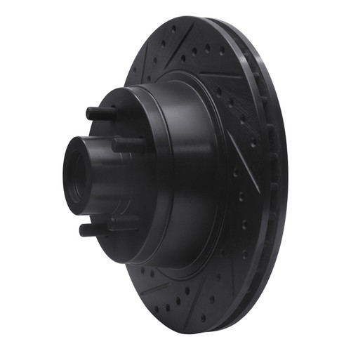 R1 76-81 Chrysler Newport Front Left Drilled & Slotted Black Brake Rotor