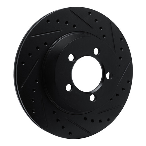R1 65-72 Dodge Dart Front Right Drilled & Slotted Black Brake Rotor