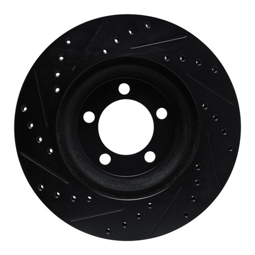 R1 65-72 Dodge Dart Front Right Drilled & Slotted Black Brake Rotor