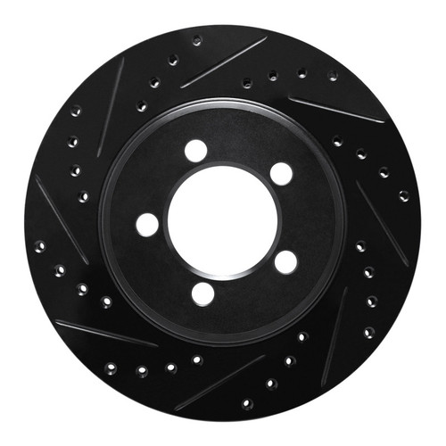 R1 65-72 Dodge Dart Front Left Drilled & Slotted Black Brake Rotor