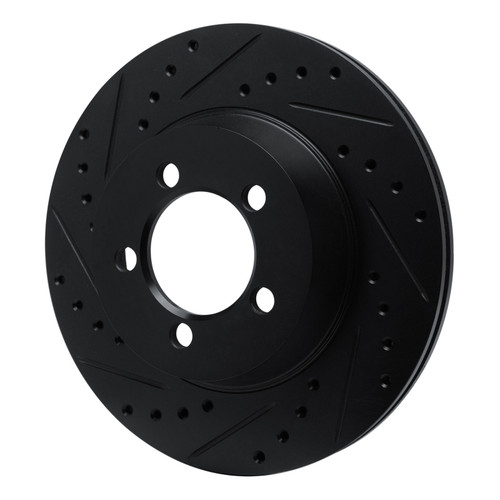R1 65-72 Dodge Dart Front Left Drilled & Slotted Black Brake Rotor