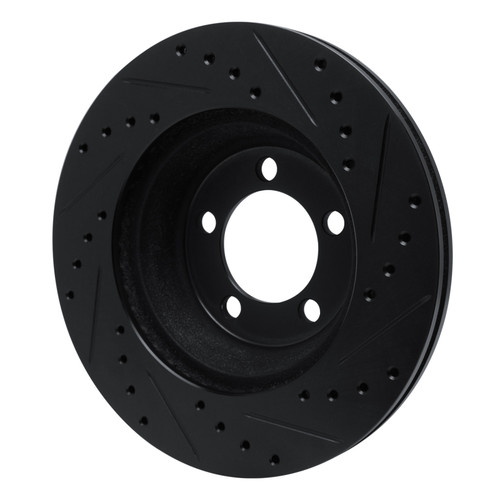 R1 65-72 Dodge Dart Front Left Drilled & Slotted Black Brake Rotor