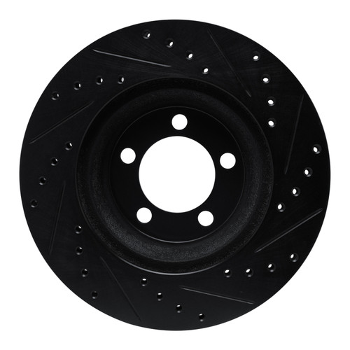 R1 65-72 Dodge Dart Front Left Drilled & Slotted Black Brake Rotor