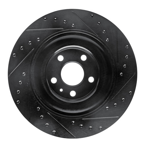 R1 16-26 Polestar Polestar 2 Rear Left Drilled & Slotted Black Brake Rotor