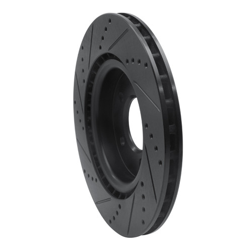 R1 18-20 Land Rover Range Rover Sport Rear Right Drilled & Slotted Black Brake Rotor