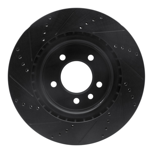 R1 18-20 Land Rover Range Rover Sport Rear Right Drilled & Slotted Black Brake Rotor