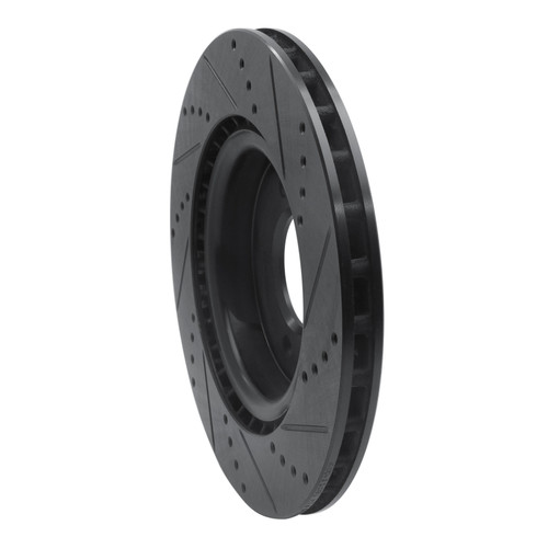 R1 18-20 Land Rover Range Rover Sport Rear Left Drilled & Slotted Black Brake Rotor