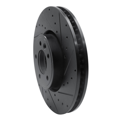 R1 18-20 Land Rover Range Rover Sport Front Right Drilled & Slotted Black Brake Rotor