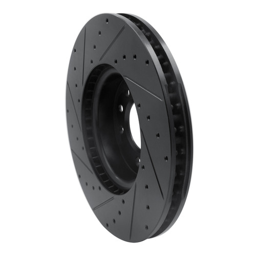 R1 18-20 Land Rover Range Rover Sport Front Right Drilled & Slotted Black Brake Rotor