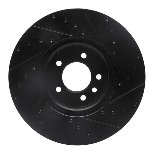 R1 18-20 Land Rover Range Rover Front Left Drilled & Slotted Black Brake Rotor