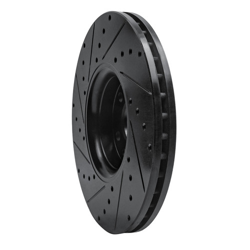 R1 10-16 Volvo XC60 Front Right Drilled & Slotted Black Brake Rotor