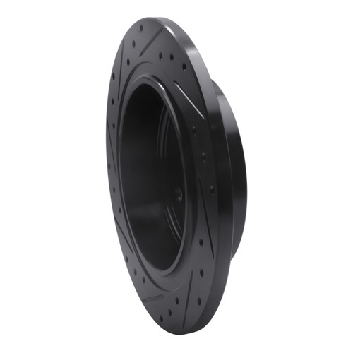 R1 04-08 Chrysler Pacifica Rear Right Drilled & Slotted Black Brake Rotor