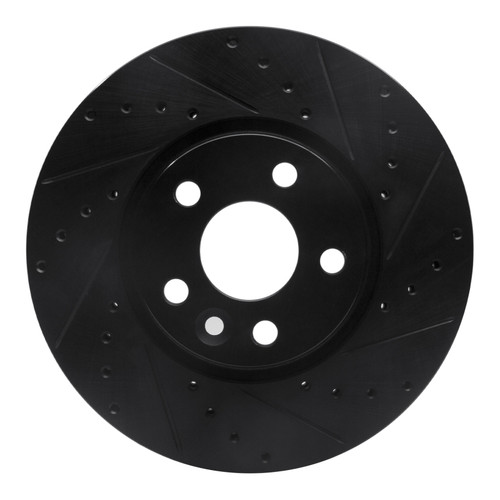 R1 07-18 Land Rover Range Rover Evoque Front Right Drilled & Slotted Black Brake Rotor