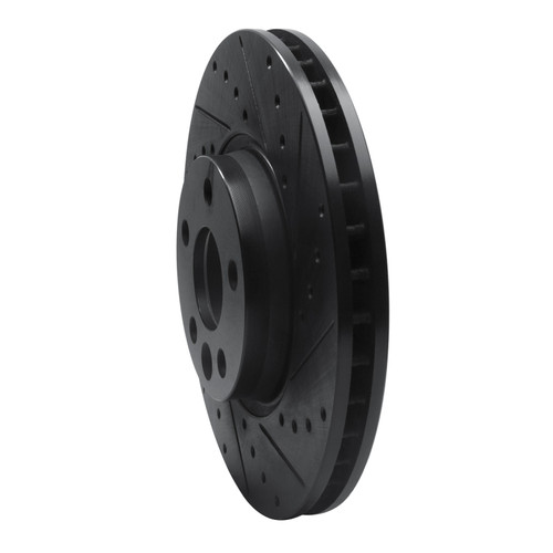 R1 07-18 Land Rover Range Rover Evoque Front Right Drilled & Slotted Black Brake Rotor