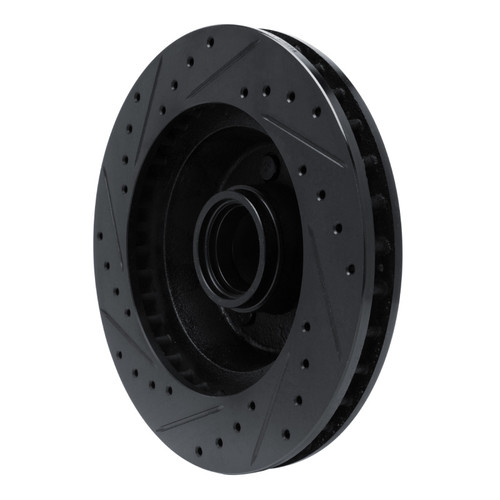 R1 74-84 Chrysler Imperial Front Right Drilled & Slotted Black Brake Rotor