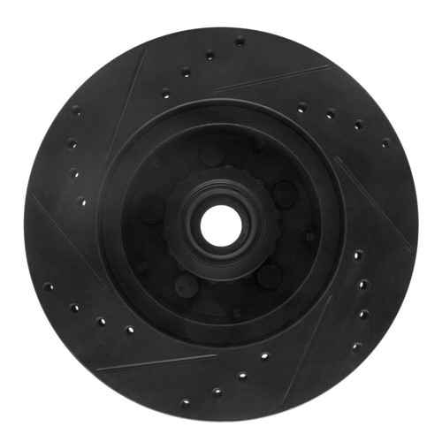 R1 71-81 Chrysler New Yorker Front Right Drilled & Slotted Black Brake Rotor