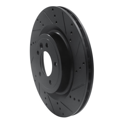 R1 14-24 Land Rover Range Rover Sport Rear Right Drilled & Slotted Black Brake Rotor