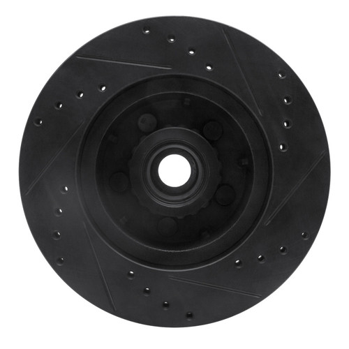 R1 71-81 Chrysler Newport Front Left Drilled & Slotted Black Brake Rotor