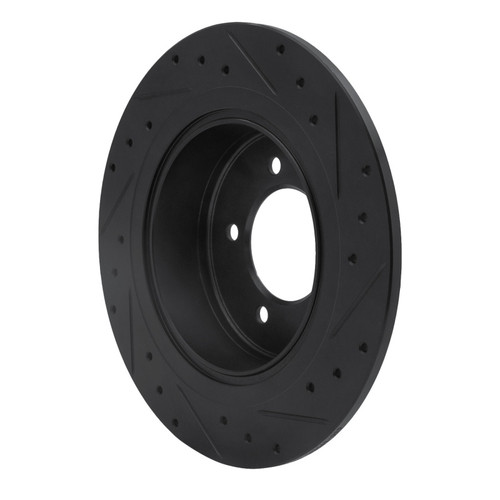 R1 07-17 Chrysler 200 Rear Left Drilled & Slotted Black Brake Rotor ECB-39024L