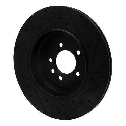 R1 10-13 Land Rover Range Rover Sport Rear Left Drilled & Slotted Black Brake Rotor