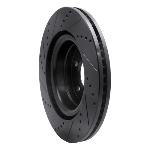 R1 06-09 Land Rover Range Rover Front Right Drilled & Slotted Black Brake Rotor