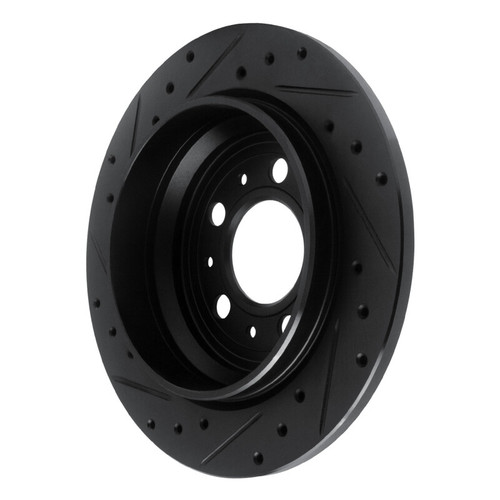 R1 99-00 Volvo V70 Rear Right Drilled & Slotted Black Brake Rotor