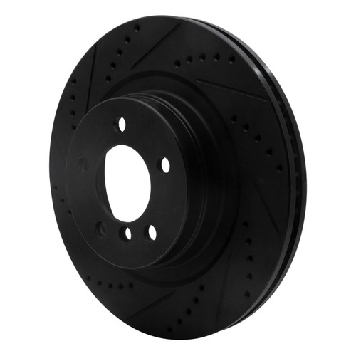 R1 06-09 Land Rover Range Rover Front Left Drilled & Slotted Black Brake Rotor