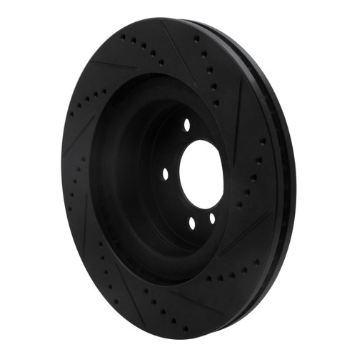 R1 06-09 Land Rover Range Rover Front Left Drilled & Slotted Black Brake Rotor