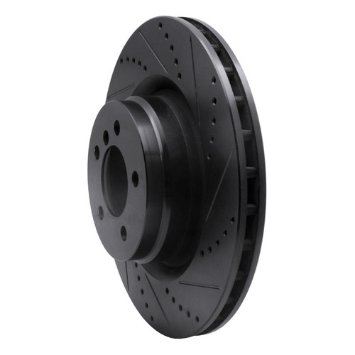 R1 06-12 Land Rover Range Rover Front Right Drilled & Slotted Black Brake Rotor