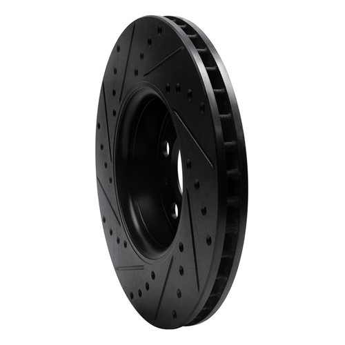 R1 99-09 Volvo S60 Front Right Drilled & Slotted Black Brake Rotor