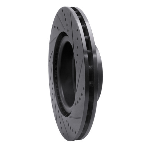 R1 06-12 Land Rover Range Rover Front Left Drilled & Slotted Black Brake Rotor